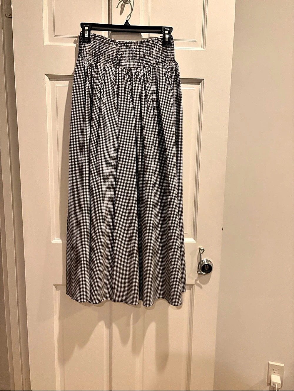Solid & Striped The Noreen Skirt Gingham Midi Black & White Medium